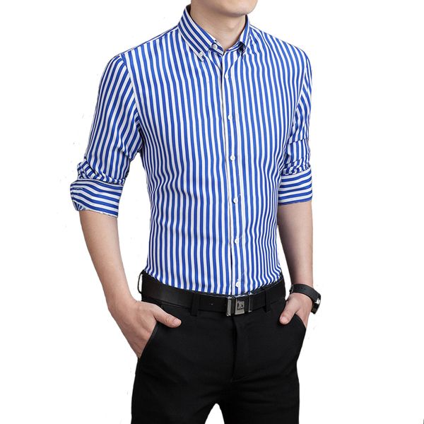 men long sleeve shirt stripe slim fit business formal shirts spring autumn mens new fashion casual 6 colors plus 5xl, White;black
men long sleeve shirt stripe slim fit business formal shirts spring autumn mens new fashion casual 6 colors plus 5xl, White;black