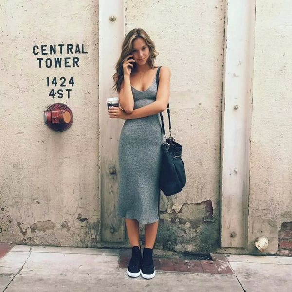 sweater dresses slip dress thread cotton knit side slit slim one-step braces skirt strap long dress bodycon ladies dresses women skirts, Black;pink
sweater dresses slip dress thread cotton knit side slit slim one-step braces skirt strap long dress bodycon ladies dresses women skirts, Black;pink