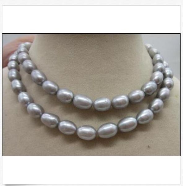 genuine aaa10-12mm natural south sea gray pearl necklace 35" 14k yellow golden c, Silver
genuine aaa10-12mm natural south sea gray pearl necklace 35" 14k yellow golden c, Silver