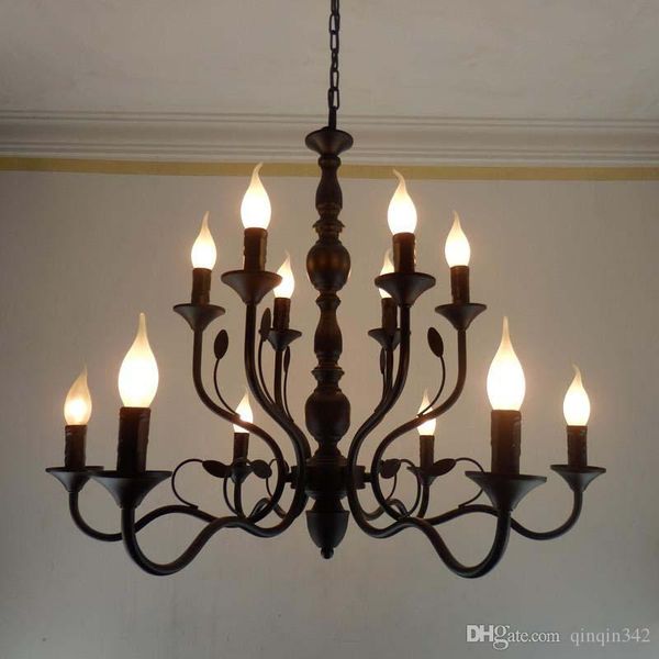 luxury rustic wrought iron chandelier e14 candle holder hanging light black vintage antique home chandeliers for living room lamp fixtures 
luxury rustic wrought iron chandelier e14 candle holder hanging light black vintage antique home chandeliers for living room lamp fixtures