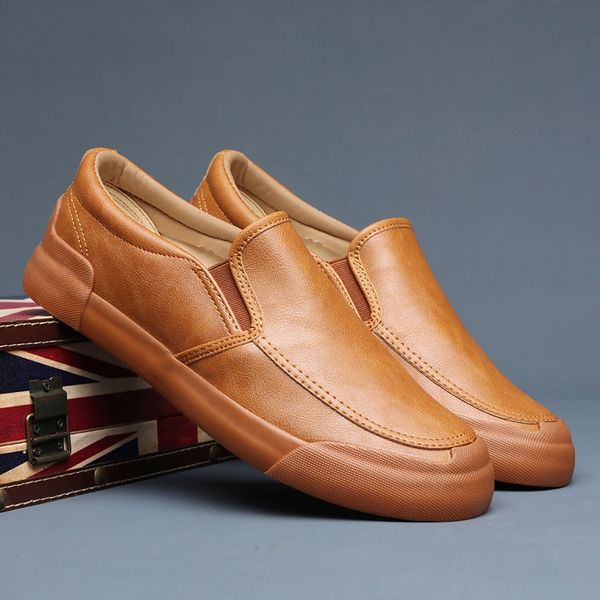 2019 new men's vulcanize shoes lazy tide simple casual leather shoes british style men's loafer shoes designer slip-on sneakers, Black
2019 new men's vulcanize shoes lazy tide simple casual leather shoes british style men's loafer shoes designer slip-on sneakers, Black