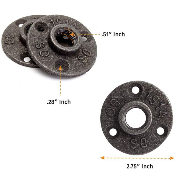 10 pack 3/4 inch black floor flange cast iron pipe fittings industrial pipe flanges, decorative fitting fit for steampunk f
10 pack 3/4 inch black floor flange cast iron pipe fittings industrial pipe flanges, decorative fitting fit for steampunk f