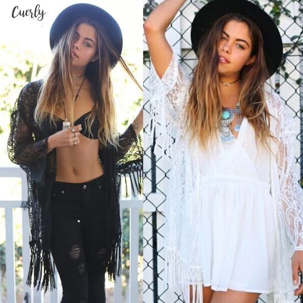 woman clothes women beach cover up boho fringe lace kimono cardigan tassels cape drop shipping, White
woman clothes women beach cover up boho fringe lace kimono cardigan tassels cape drop shipping, White