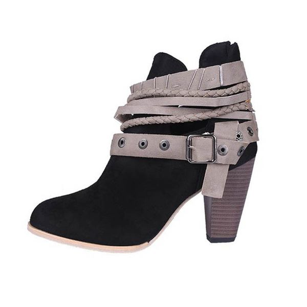 women boots shoes high heels winter thick heel ankle boots woman belt buckle black flock square toe slip on short s112
women boots shoes high heels winter thick heel ankle boots woman belt buckle black flock square toe slip on short s112