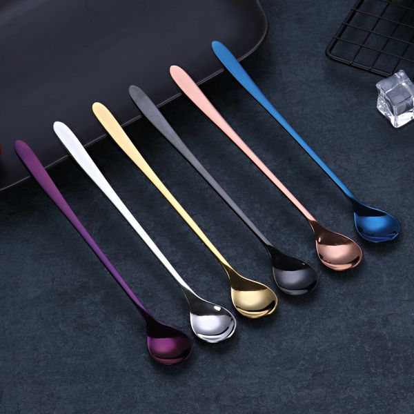 new colorful stainless steel coffee spoon with long handle kitchen bar accessories dessert cafe tea spoon
new colorful stainless steel coffee spoon with long handle kitchen bar accessories dessert cafe tea spoon