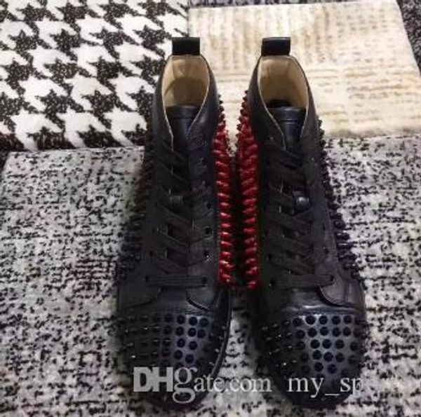 rivets & spikes high sneakers shoes women,men casaul walking flats,luxury spiked red bottom shoes outdoor leisure traine, Black
rivets & spikes high sneakers shoes women,men casaul walking flats,luxury spiked red bottom shoes outdoor leisure traine, Black