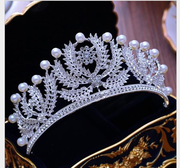 princess headdress pearl diamond crown hair ornament wedding garment accessories, Slivery;golden
princess headdress pearl diamond crown hair ornament wedding garment accessories, Slivery;golden