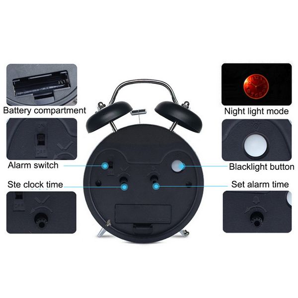 new1pc 4 inch metal analog loud alarm clock with bell backlight stereoscopic dial night light table deskalarm clocks
new1pc 4 inch metal analog loud alarm clock with bell backlight stereoscopic dial night light table deskalarm clocks