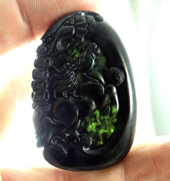 52*35wholesale natural chinese black green stone hand-carved statue of dragon and phoenix amulet pendant necklace jewelry making, Silver 
52*35wholesale natural chinese black green stone hand-carved statue of dragon and phoenix amulet pendant necklace jewelry making, Silver