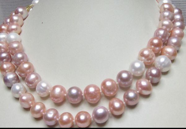 new fine pearls jewelry double strands 9-10m super luster round multicolor pearl necklace 18"19", Silver
new fine pearls jewelry double strands 9-10m super luster round multicolor pearl necklace 18"19", Silver