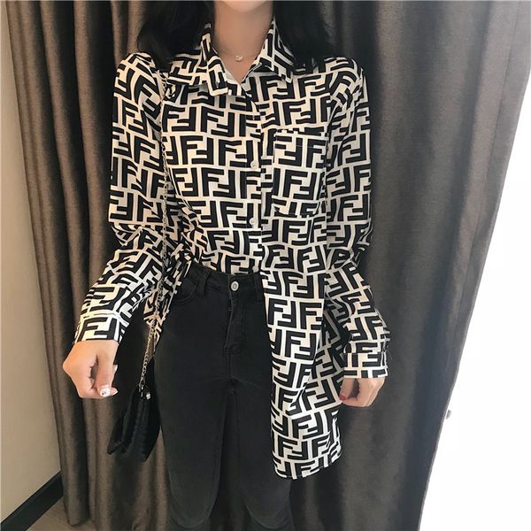 2019 fa hion women top lapel printed long leeve hirt pring and autumn ladie ingle brea ted blou e de igner brand loo e type blou e, White
2019 fa hion women top lapel printed long leeve hirt pring and autumn ladie ingle brea ted blou e de igner brand loo e type blou e, White