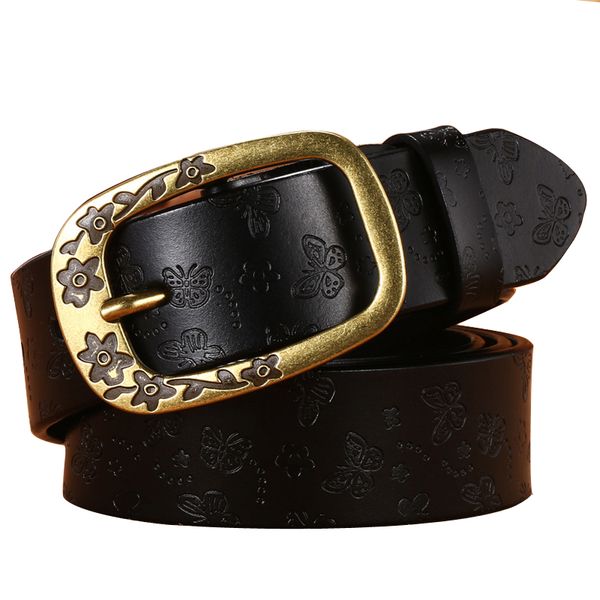 foikvoon wide women split leather belt vintage floral belts for women casual jeans strap belt 110cm, Black;brown
foikvoon wide women split leather belt vintage floral belts for women casual jeans strap belt 110cm, Black;brown