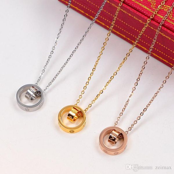 2018 love dual circle pendant rose gold silver color necklace for women vintage collar costume jewelry with original box set
2018 love dual circle pendant rose gold silver color necklace for women vintage collar costume jewelry with original box set