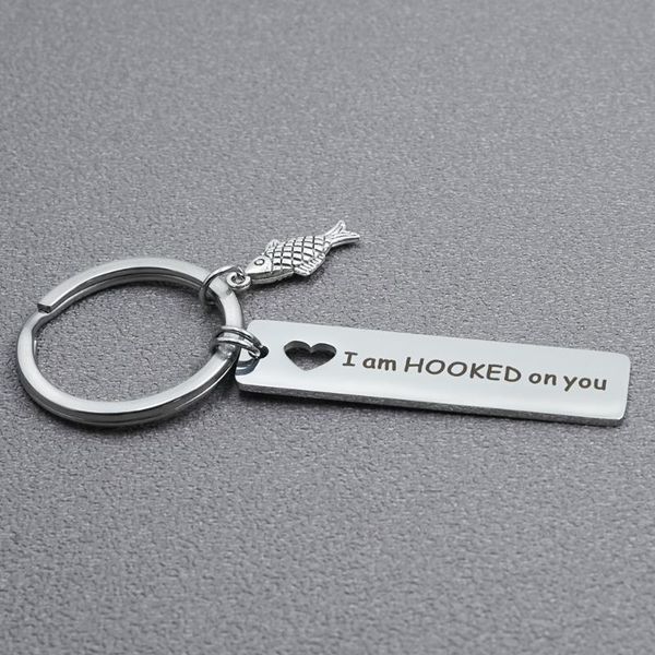 cute small fish pendant keychain hollow heart design stainless steel engraved words gift, Silver
cute small fish pendant keychain hollow heart design stainless steel engraved words gift, Silver