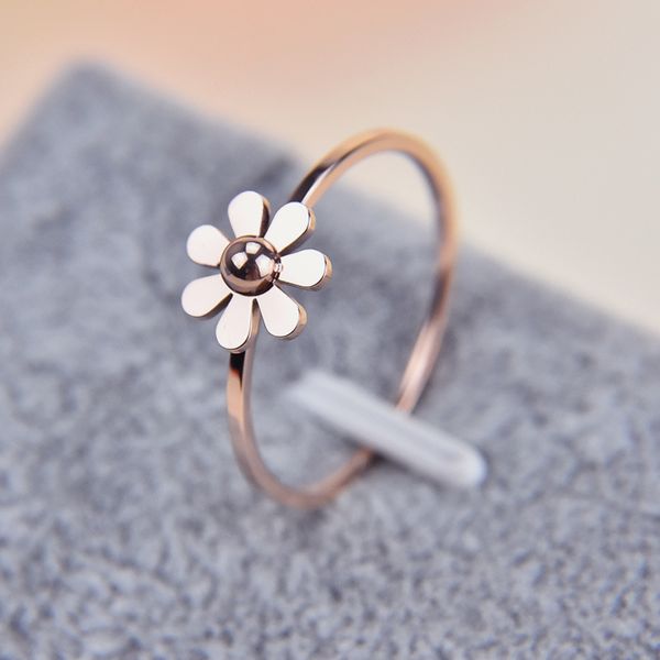 new listing simple sun flower petals titanium steel ring cute rose gold small daisy flower couple rings jewelry for women, Golden;silver
new listing simple sun flower petals titanium steel ring cute rose gold small daisy flower couple rings jewelry for women, Golden;silver