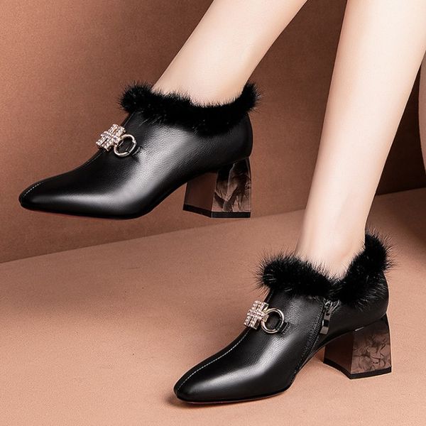 mljuese 2020 women pumps cow leather winter short plush round toe crystal brown color zippers high heels party dress size 34-42, Black
mljuese 2020 women pumps cow leather winter short plush round toe crystal brown color zippers high heels party dress size 34-42, Black