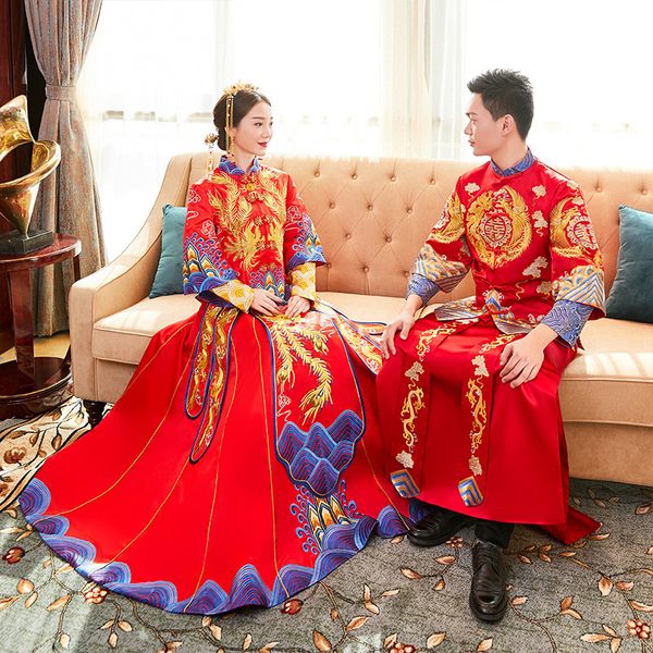 chinese style women men wedding dress classic luxurious lovers embroidery phoenix&dragon hanfu clothing marriage suit vestidos, Red
chinese style women men wedding dress classic luxurious lovers embroidery phoenix&dragon hanfu clothing marriage suit vestidos, Red