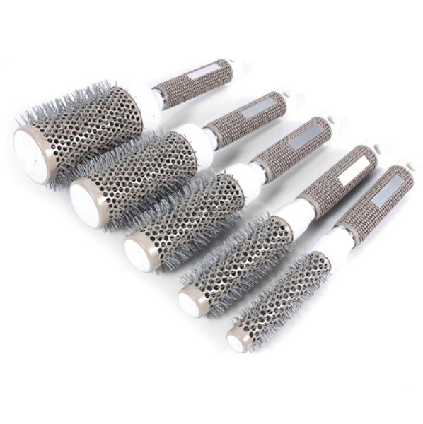 professional hair dressing brushes high temperature resistant ceramic iron round comb (19mm) 5 size hair styling tool hairbrush, Silver
professional hair dressing brushes high temperature resistant ceramic iron round comb (19mm) 5 size hair styling tool hairbrush, Silver
