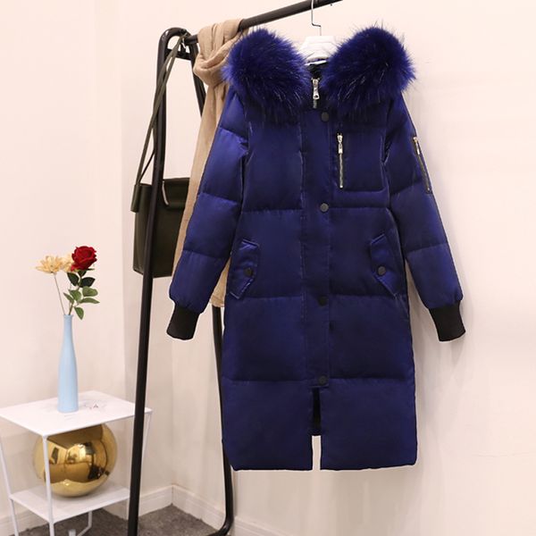 ailegogo new women winter long down jacket big fur collar hooded white duck down long parkas coat female slim snow outerwear, Black
ailegogo new women winter long down jacket big fur collar hooded white duck down long parkas coat female slim snow outerwear, Black