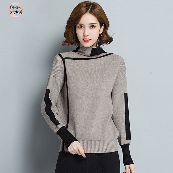 turtleneck winter patchwork sweater women long sleeve knitted women sweaters and pullovers female women jumper tricot, White;black
turtleneck winter patchwork sweater women long sleeve knitted women sweaters and pullovers female women jumper tricot, White;black
