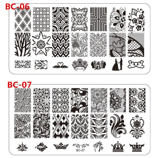 1x new bc series 12x6cm stamping nail art plates lace diy tip nails nail art templates manicure styling tools jibc-01-20, White
1x new bc series 12x6cm stamping nail art plates lace diy tip nails nail art templates manicure styling tools jibc-01-20, White