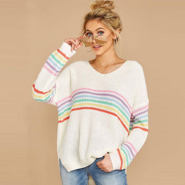 womens casual fashion striped long sleeve loose round neck autumn sweater oversize pullover, White;black
womens casual fashion striped long sleeve loose round neck autumn sweater oversize pullover, White;black