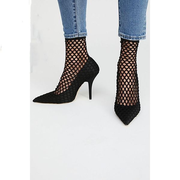 spring and summer new fishing net high heels pointed single shoes perspective fishnet socks women's shoes, Black
spring and summer new fishing net high heels pointed single shoes perspective fishnet socks women's shoes, Black