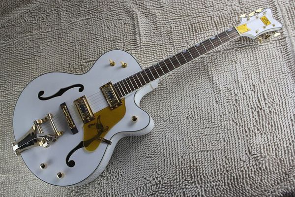 factory custom white falcon 6120 semi hollow body jazz korean tuners electric guitar with tremolo
factory custom white falcon 6120 semi hollow body jazz korean tuners electric guitar with tremolo