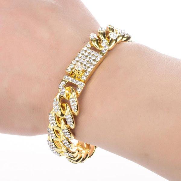 hip hop bling iced out men's rapper bracelet full rhinestone pave gold color miami cuban link chain bracelets for men jewelry, Black
hip hop bling iced out men's rapper bracelet full rhinestone pave gold color miami cuban link chain bracelets for men jewelry, Black