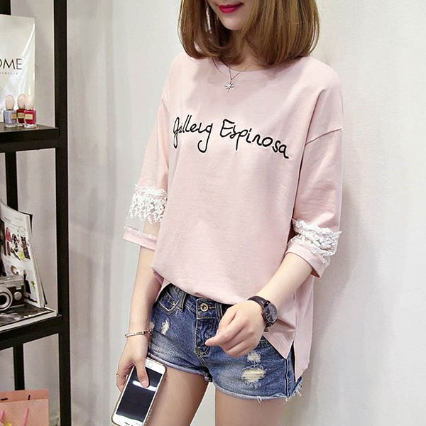 2019korean version t-shirt female new models of short-sleeved t-shirt letters embroidery printing round neck collar loose tshirt, White
2019korean version t-shirt female new models of short-sleeved t-shirt letters embroidery printing round neck collar loose tshirt, White
