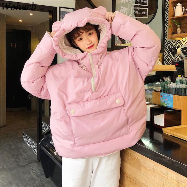 woherb japanese kawaii harajuku girls winter oversized hooded parka women wadded jackets plus size pullover padded coats 2019, Black
woherb japanese kawaii harajuku girls winter oversized hooded parka women wadded jackets plus size pullover padded coats 2019, Black