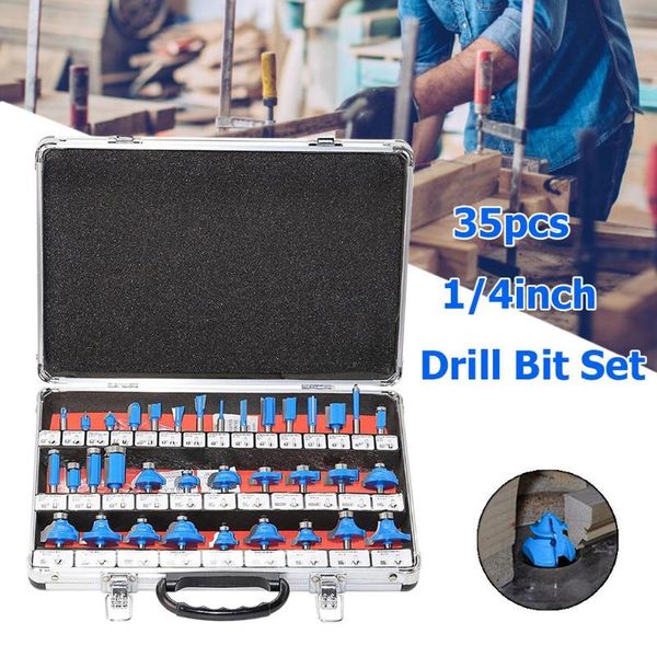15/35pcs 1/4inch milling cutter for wood router bit set shank mill woodworking wood cutters tool for floor engraving cutting
15/35pcs 1/4inch milling cutter for wood router bit set shank mill woodworking wood cutters tool for floor engraving cutting