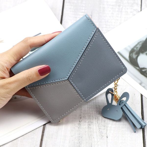 new short wallet ladies zipper card bag female students korean stitching hit color tassel coin purse, Red;black
new short wallet ladies zipper card bag female students korean stitching hit color tassel coin purse, Red;black