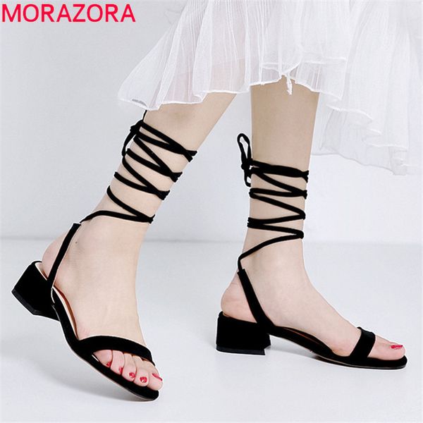 morazora 2019 new arrival flock solid color women sandals lace up square heels summer sandals fashion casual shoes female black
morazora 2019 new arrival flock solid color women sandals lace up square heels summer sandals fashion casual shoes female black
