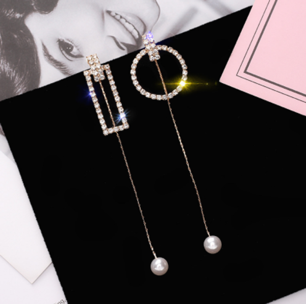 fashion geometric rhinestone earrings long tassel rectangle round shape pearl drop earrings for women party jewelry gift, Silver
fashion geometric rhinestone earrings long tassel rectangle round shape pearl drop earrings for women party jewelry gift, Silver