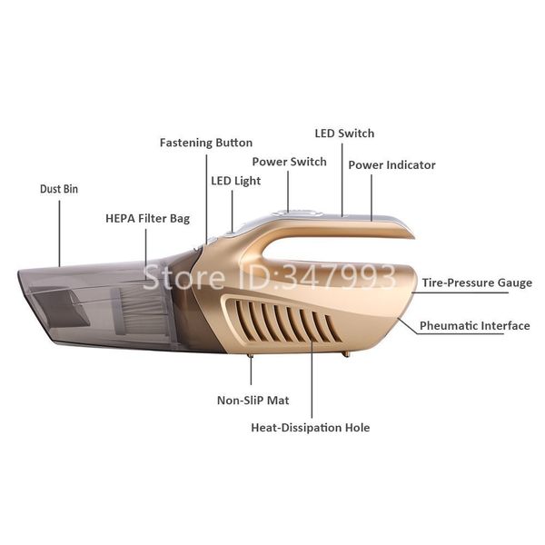 120w portable 4800pa suction car vacuum cleaner 12v 4 in 1 high-power wet & dry dual-use super suction dust inflatable pump
120w portable 4800pa suction car vacuum cleaner 12v 4 in 1 high-power wet & dry dual-use super suction dust inflatable pump