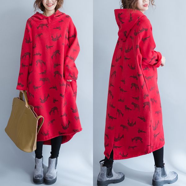 2019 thick fleece winter women hooded animal print pollovers sweatshirts long sleeve coat hoodies warm sweatshirts oversize, Black
2019 thick fleece winter women hooded animal print pollovers sweatshirts long sleeve coat hoodies warm sweatshirts oversize, Black