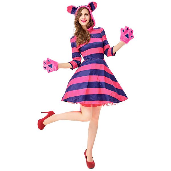 women dress 2019 halloween christmas cosplay striped cat maid dress cosplay party costumes new fashion cute set with glove, Silver
women dress 2019 halloween christmas cosplay striped cat maid dress cosplay party costumes new fashion cute set with glove, Silver