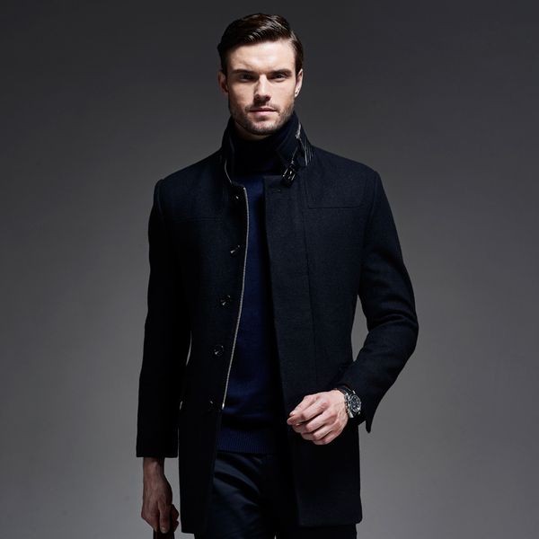 aimenwant fall/winter thick stand collar coat mens medium length slim business woolen trench male warm outwear, Black
aimenwant fall/winter thick stand collar coat mens medium length slim business woolen trench male warm outwear, Black