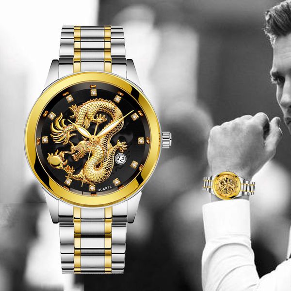 luxury waterproof watches mens gold dragon sculpture quartz watch men steel wristwatch calendar luminous hands business watches, Slivery;brown
luxury waterproof watches mens gold dragon sculpture quartz watch men steel wristwatch calendar luminous hands business watches, Slivery;brown