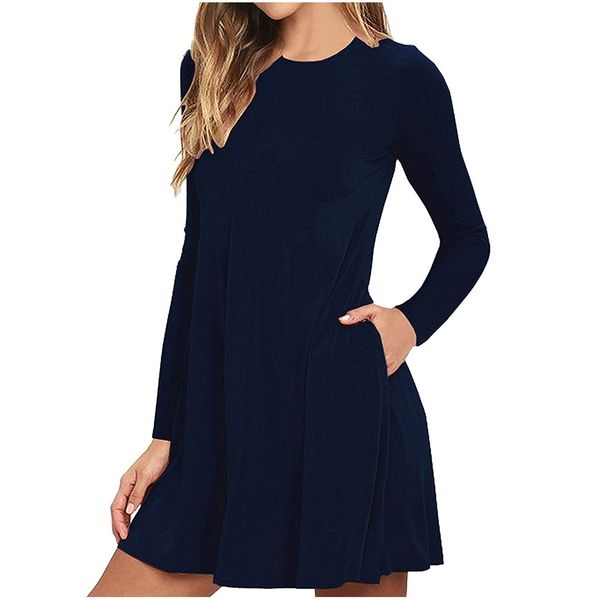basic solid dress women casual long sleeve loose shirt dress with pocket streetwear elegant fashion dresses robe femme, Black;gray
basic solid dress women casual long sleeve loose shirt dress with pocket streetwear elegant fashion dresses robe femme, Black;gray