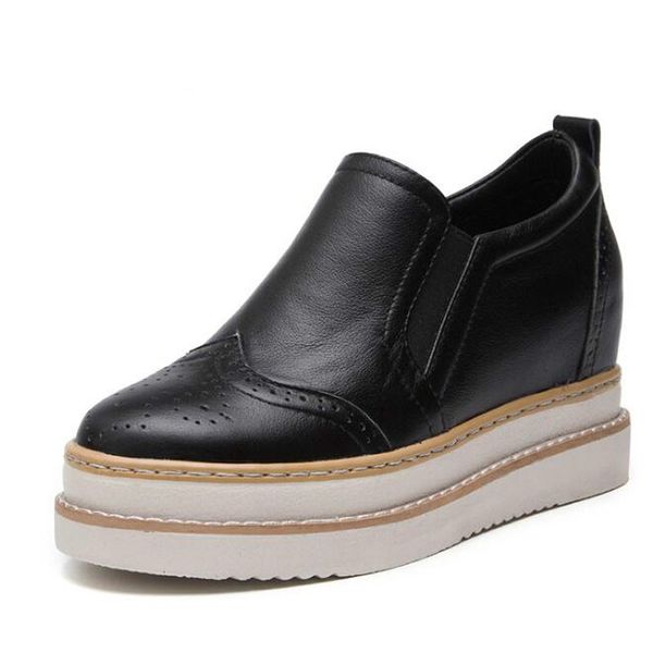 new arrival woman summer casual genuine leather thick sole shoes women creepers casual breathable flat platform shoes uik8, Black
new arrival woman summer casual genuine leather thick sole shoes women creepers casual breathable flat platform shoes uik8, Black