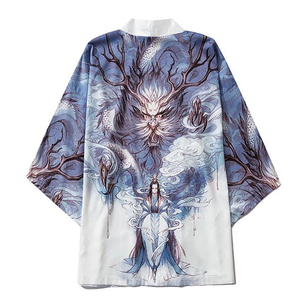 japanese kimono jackets the dragon king printed 2020 men harajuku streetwear casual thin gown japan style loose shirts, White;black
japanese kimono jackets the dragon king printed 2020 men harajuku streetwear casual thin gown japan style loose shirts, White;black