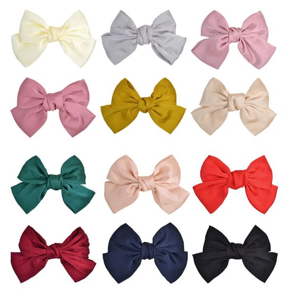 women silk satin big bow hairpin bowknot hair clip girls solid color elastic hair clip hair accessories new arrival, Slivery;white
women silk satin big bow hairpin bowknot hair clip girls solid color elastic hair clip hair accessories new arrival, Slivery;white