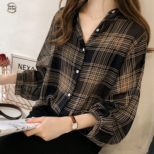 2019 autumn chic plaid shirts women batwing sleeve chiffon blouses casual chemise femme plus size tartan blusas mujer, White
2019 autumn chic plaid shirts women batwing sleeve chiffon blouses casual chemise femme plus size tartan blusas mujer, White