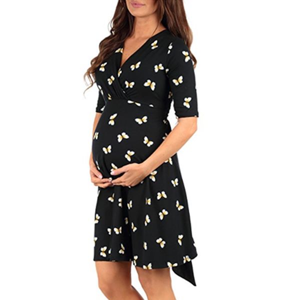 women's pregnancy butterfly print dress maternity short sleeve sundress clothing bikini swimsuit beachwear for women, White
women's pregnancy butterfly print dress maternity short sleeve sundress clothing bikini swimsuit beachwear for women, White