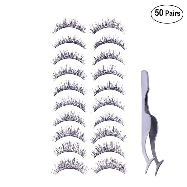 50 pairs natural fake eyelashes handmade long eye lashes for women lady teenager girls with tweezers
50 pairs natural fake eyelashes handmade long eye lashes for women lady teenager girls with tweezers