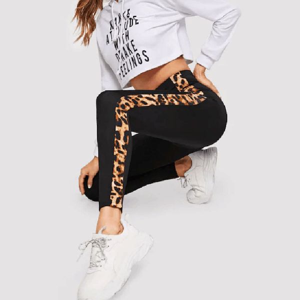 leopard stitching fitness sports pants stretch yoga pants nine points leggings women, Black;blue
leopard stitching fitness sports pants stretch yoga pants nine points leggings women, Black;blue