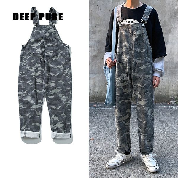men jeans streetwear full length washed denim overalls rompers pocket green camo jeans, Blue
men jeans streetwear full length washed denim overalls rompers pocket green camo jeans, Blue
