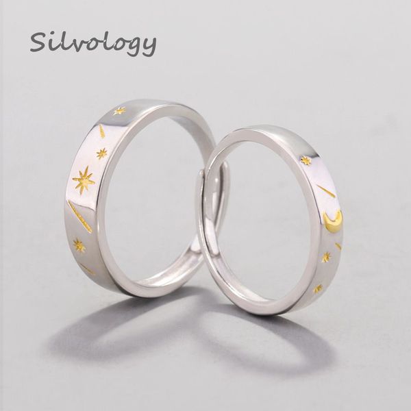silvology 925 sterling silver оригинального star moon регулируемых кольца женской творческие элегантные текстуры кольцо для женщин fine jewe, Golden;silver
silvology 925 sterling silver оригинального star moon регулируемых кольца женской творческие элегантные текстуры кольцо для женщин fine jewe, Golden;silver